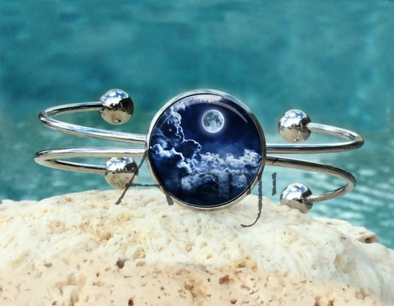 Full Moon and Clouds Bracelet Moon Cuff Moon Clouds Bracelet Moon Cuff Bracelet Full Moon Bangle Bracelet Moon Jewelry Braceletsp102b Etsy