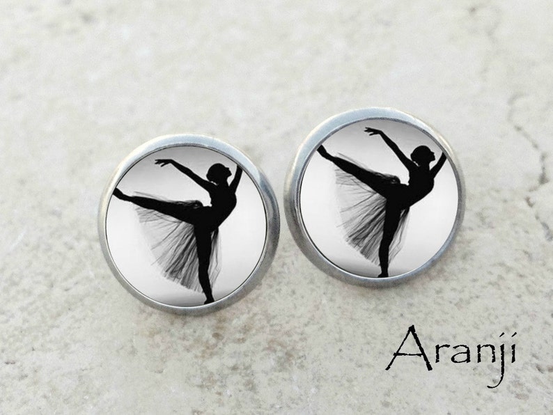 Glass Dome Ballet Earrings Ballet Earrings Ballet Stud Etsy