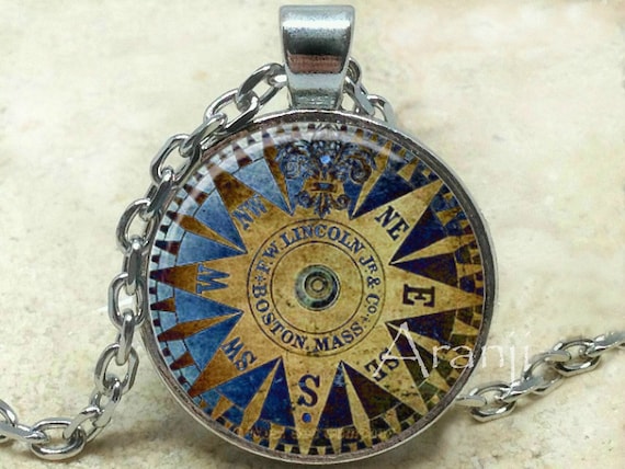 Compass Charm Antiqued Sterling Silver 12mm - Moves Compass Charm Antiqued Sterling Silver 12mm - Moves
