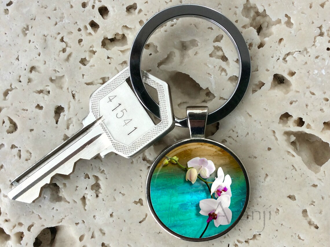 Orchid Keychain Key Chain Key Ring Key Fob Orchid Etsy