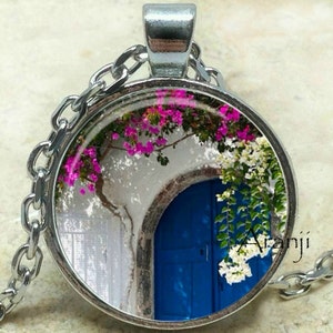 Greece art pendant, Greece necklace, Greece pendant, Greece jewelry, Greek necklace, Greek pendant, Greek jewelry, Pendant #SP115P