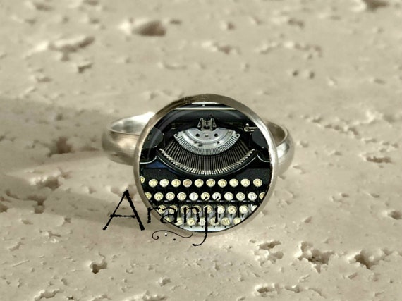 Typewriter Ring, Writer Ring, Typewriter Jewelry, Writer