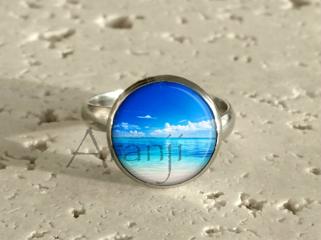 Beach Art Ring, Beach Jewelry, Ocean Ring, Ocean Jewelry, Beach Ring