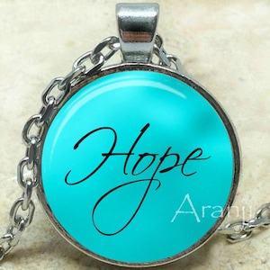 Hope pendant, hope necklace, hope jewelry, inspirational pendant, inspirational necklace, hope, hope word necklace, Pendant #PA206P