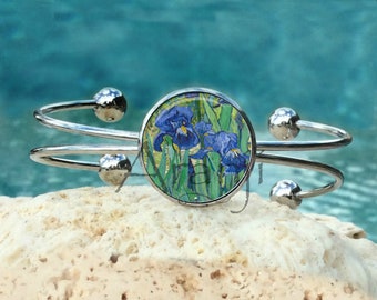 Vincent Van Gogh's Irises bracelet, Irises fine art bracelet, Van Gogh Irises bracelet, Van Gogh Irises jewelry, Van Gogh jewelry AR154B