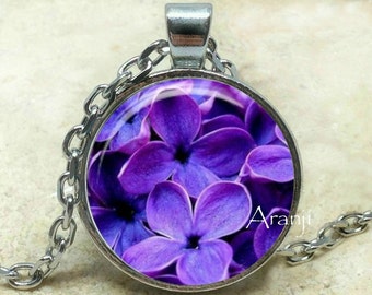 Lilac pendant, lilac necklace, lilac jewelry, lilac, lilac flower necklace, purple flower pendant, lilac, Pendant #PL142P