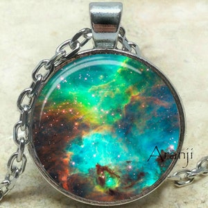 Large Magellanic Cloud galaxy art pendant, nebula necklace, galaxy necklace, space jewelry,  galaxy jewelry, galaxy pendant, Pendant #SP184P