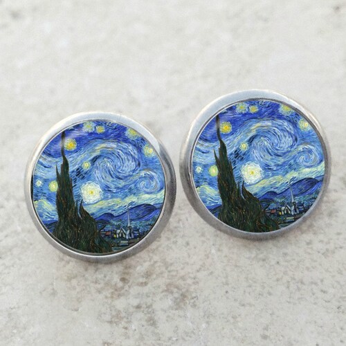 Vincent Van Gogh Starry Night Earrings Etsy