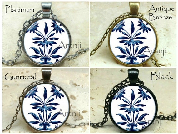 Buy Blue and White Porcelain Art Pendant, Blue China Necklace