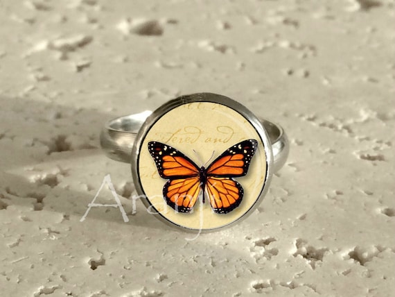 Monarch Butterfly Ring Butterfly Art Ring Art Ring Monarch