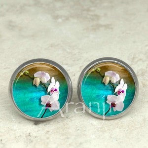 Orchid earrings, orchid post earrings, orchid stud earrings, phalaenopsis stud earrings, orchid stud earrings, post earrings, PL186E