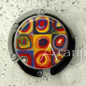 Kandinsky  circles purse hanger, tabletop purse hanger, purse hanger, purse hook, Kandinsky purse hook, fine art purse hanger, AR134PH