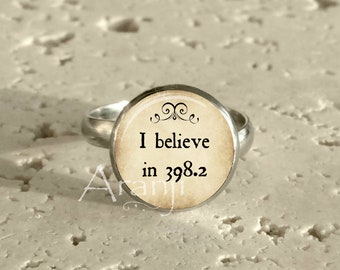 Fairy tales art ring, I believe in 398.2 jewelry, fairy tales ring, books jewelry, library ring, Dewey decimal, Ring #QT118R