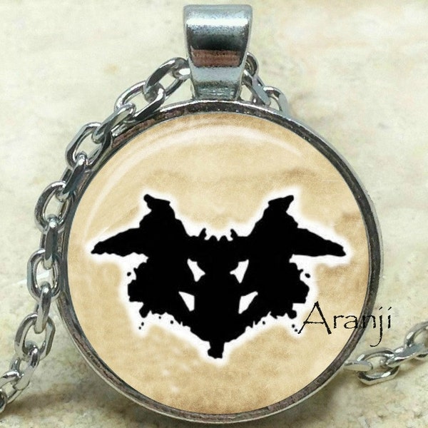 Rorschach inkblot art pendant, psychology pendant, Rorschach test pendant, inkblot necklace, Rorschach inkblot necklace, Pendant #HG172P