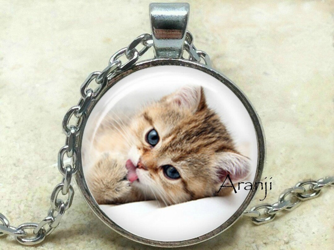 Kitten Pendant Cat Pendant Kitten Necklace Kitten Jewelry Etsy