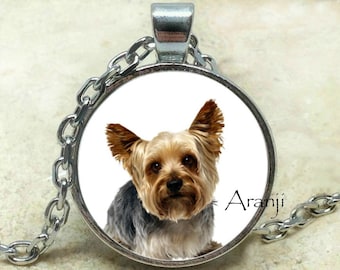 Yorkie  art pendant, Yorkie necklace, puppy pendant, dog pendant, Yorkshire terrier necklace, Yorkie pendant, dog necklace, Pendant #AN140P