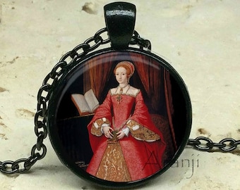 Young Elizabeth I art pendant. Elizabeth necklace, England, Britain, royalty, queen, queen necklace, queen pendant, UK, Elizabeth, AR163P