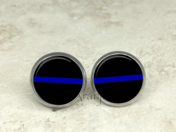 Blue line earrings sale