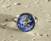 Planet Earth Art Ring, Planet Earth, Earth Jewelry, Earth Day