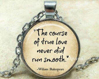 Love pendant, love jewelry, Shakespeare necklace, true love pendant, Shakespeare, Midsummer night's dream, Pendant #QT109P