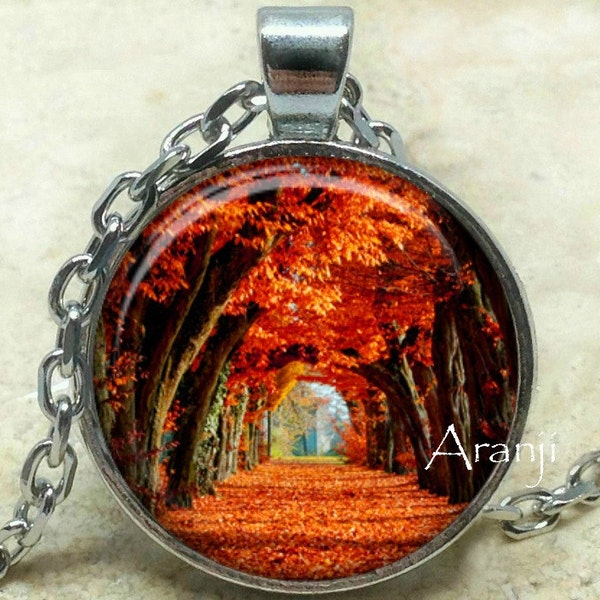 Autumn pendant, autumn necklace, autumn jewelry, fall pendant, fall necklace, fall leaves pendant, fall, autumn, Pendant #SP119P