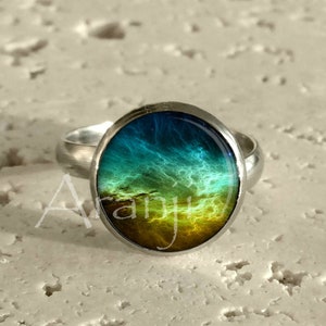 Nebula art ring, nebula, nebula jewelry, galaxy ring, galaxy jewelry, space jewelry, galaxy jewelry, Ring #SP144R