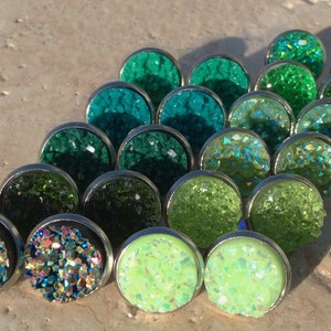 Choose your favorite green druzy earrings, green druzy earrings, green druzy stud earrings, druzy post earring, green bridesmaid, green gift