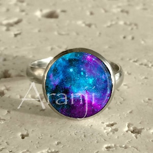 Purple nebula art ring, galaxy ring, nebula jewelry, galaxy, galaxy jewelry, nebula ring, space jewelry, Ring #SP181R
