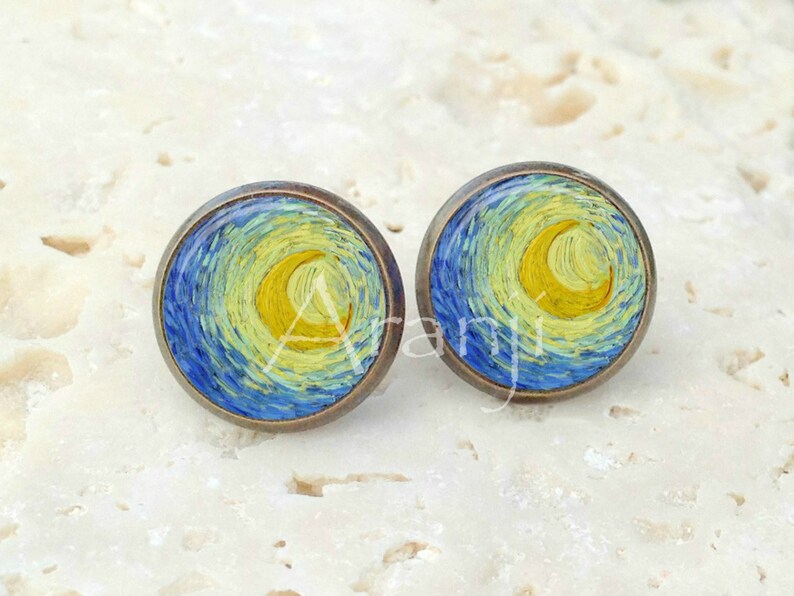 Van Gogh Starry Night earrings Starry Night earrings Starry Etsy