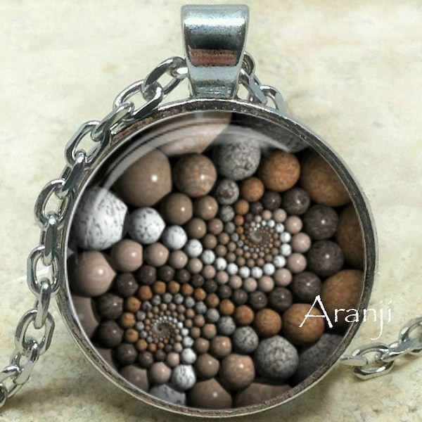 Pebble spiral art pendant, spiral stones necklace, river rock swirl pendant, tranquility stones, stone swirl, stones, Pendant #PA103P