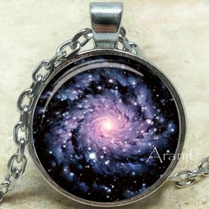 Spiral galaxy pendant, spiral galaxy necklace, Milky Way pendant, space art pendant, astronomy, galaxy necklace, Pendant #SP116P