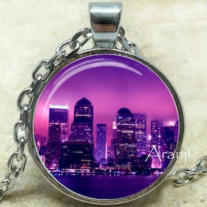 New York skyline art pendant, New York pendant, New York jewelry, New York City necklace, new york necklace, NYC neckalce, Pendant #SP105P