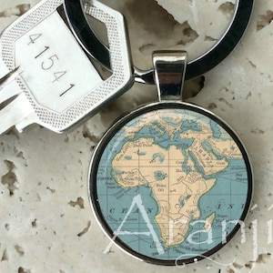 Africa keychain, map of Africa key chain, key ring, Africa key fob, Africa keyring, Africa map key chain, Africa, African, keychain #HG195K
