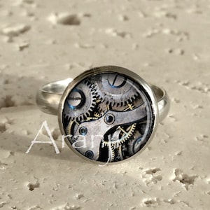 Steampunk gear ring, clockwork ring, steampunk jewelry, clockwork adjustable ring, clockwork adjustable ring, steampunk, Ring#HG169R