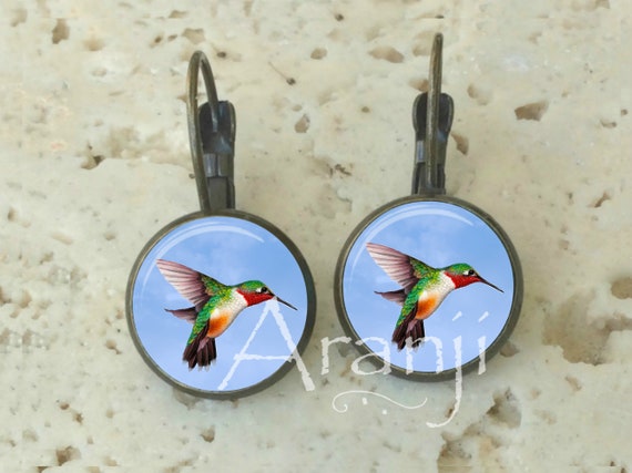 Glass Dome Hummingbird Earrings Hummingbird Earrings Hummingbird Photo Earrings Hummingbird Leverback Earrings Bird Earrings AN110LB Etsy Canada