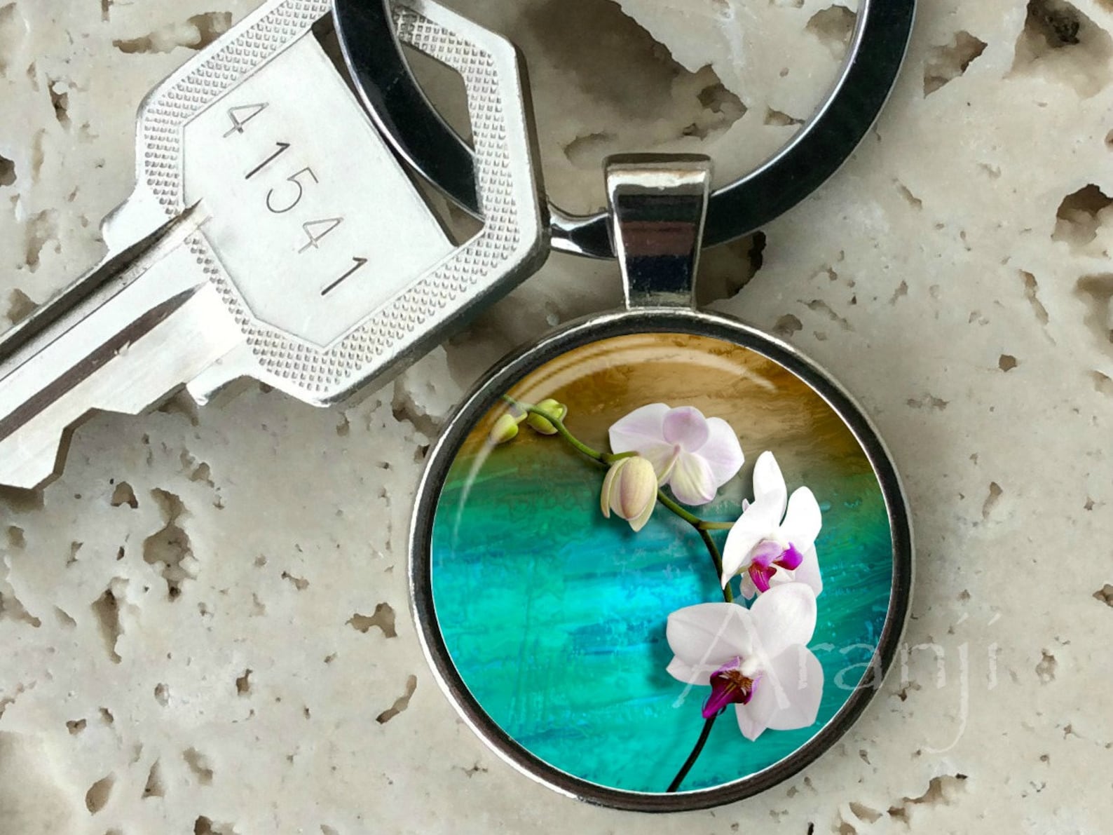 Orchid Keychain Key Chain Key Ring Key Fob Orchid Etsy