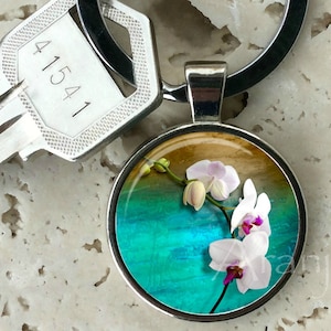Orchid keychain, key chain, key ring, key fob, orchid keychain, orchid key chain, gift, orchid, gift for woman, keychain #PL186K
