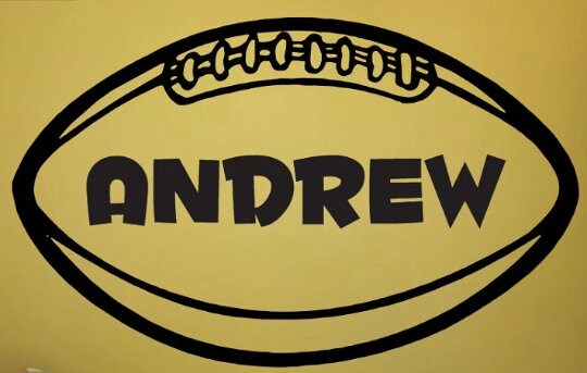 Custom Name Football Wall Decal - Personalized With Any Name - Sports ...
