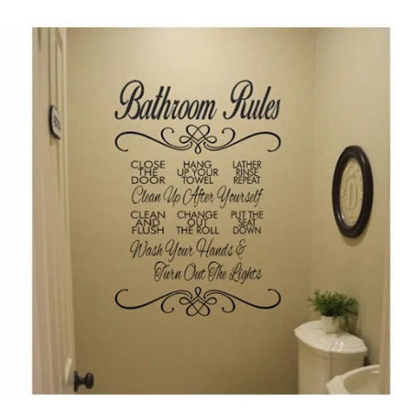 Bathroom wall vinyl decal sticker - bath room mirror sticker - wall quote motivating decorations - master guest bath shower towel decor