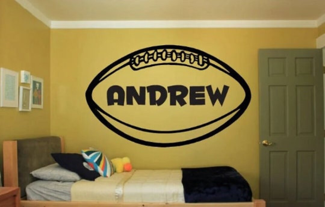 Custom Name Football Wall Decal - Personalized With Any Name - Sports ...