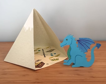 Dragon & Mountain Cave Printable Papercraft