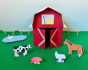 Barn & Animals Printable Papercraft