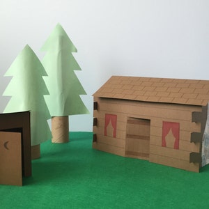 Créations en papier imprimable pour cabanes en rondins et dépendances