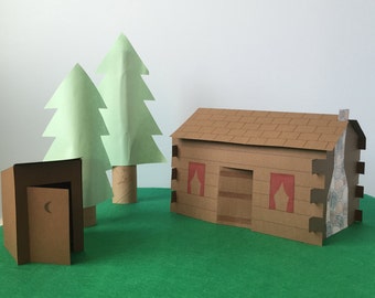 Log Cabin & Outhouse Printable Papercraft
