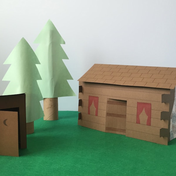 Log Cabin & Outhouse Printable Papercraft