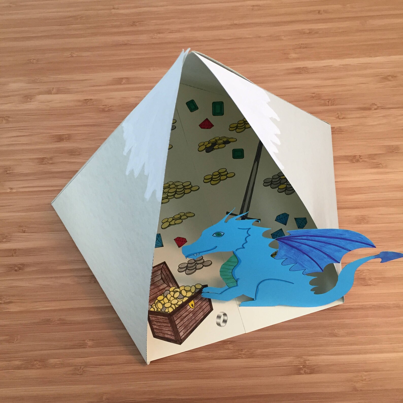Dragon &amp; Mountain Cave Printable Papercraft | Etsy