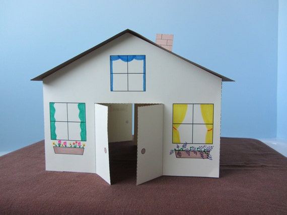3d Paper House Craft For Kids Instant Download Template