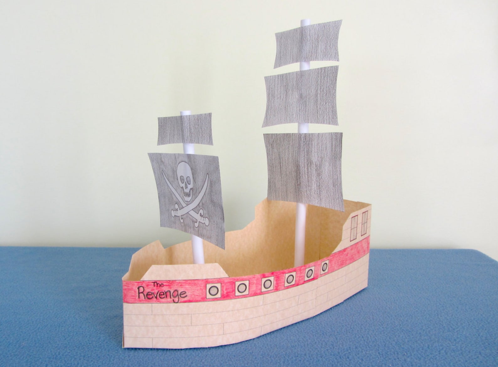 Pirate Ship Printable Papercraft | Etsy