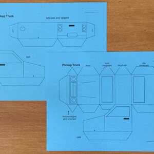 3D Paper Truck Craft: Instant Download Template | Etsy