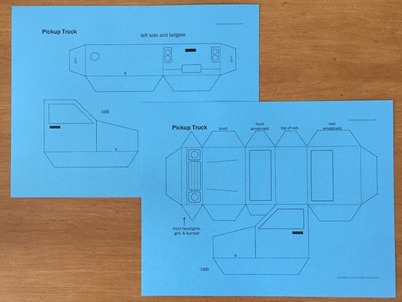 3D Paper Truck Craft Instant Download Template Etsy 3D Paper Truck Craft Instant Download Template Etsy